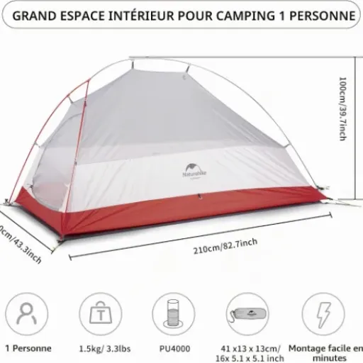 Test Naturehike Cloud-up 1 : la petite tente légère qui fait le job en solo