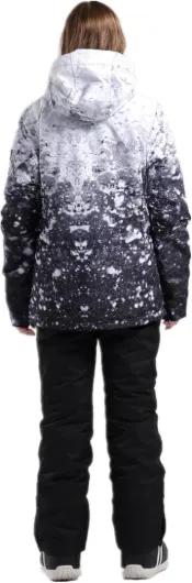 GSOU SNOW Ensemble Veste et Pantalon de Ski pour Femme, Combinaison de Ski 2 Pièces, à Capuche Imperméable Coupe-vent Respirant Chaud Isolé Froid de Montagne + Noir M