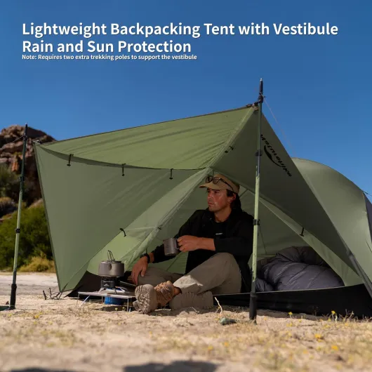 Mongar Pro Tente de trekking ultra légère coupe-vent imperméable portable pour 1, 2 et 3 personnes 3-4 saisons pour le camping et la randonnée Vert olive/1 personne