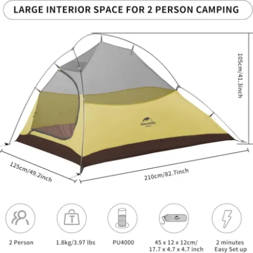 Test Naturehike Cloud-Up 2 (20D) : la tente légère qui vise les randonneurs solo (et couples très serrés)