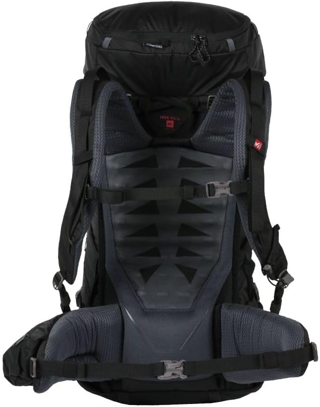 Hanang 50 Litres Sac de Randonnée Trekking Homme et Femme, Noir - Housse De Pluie