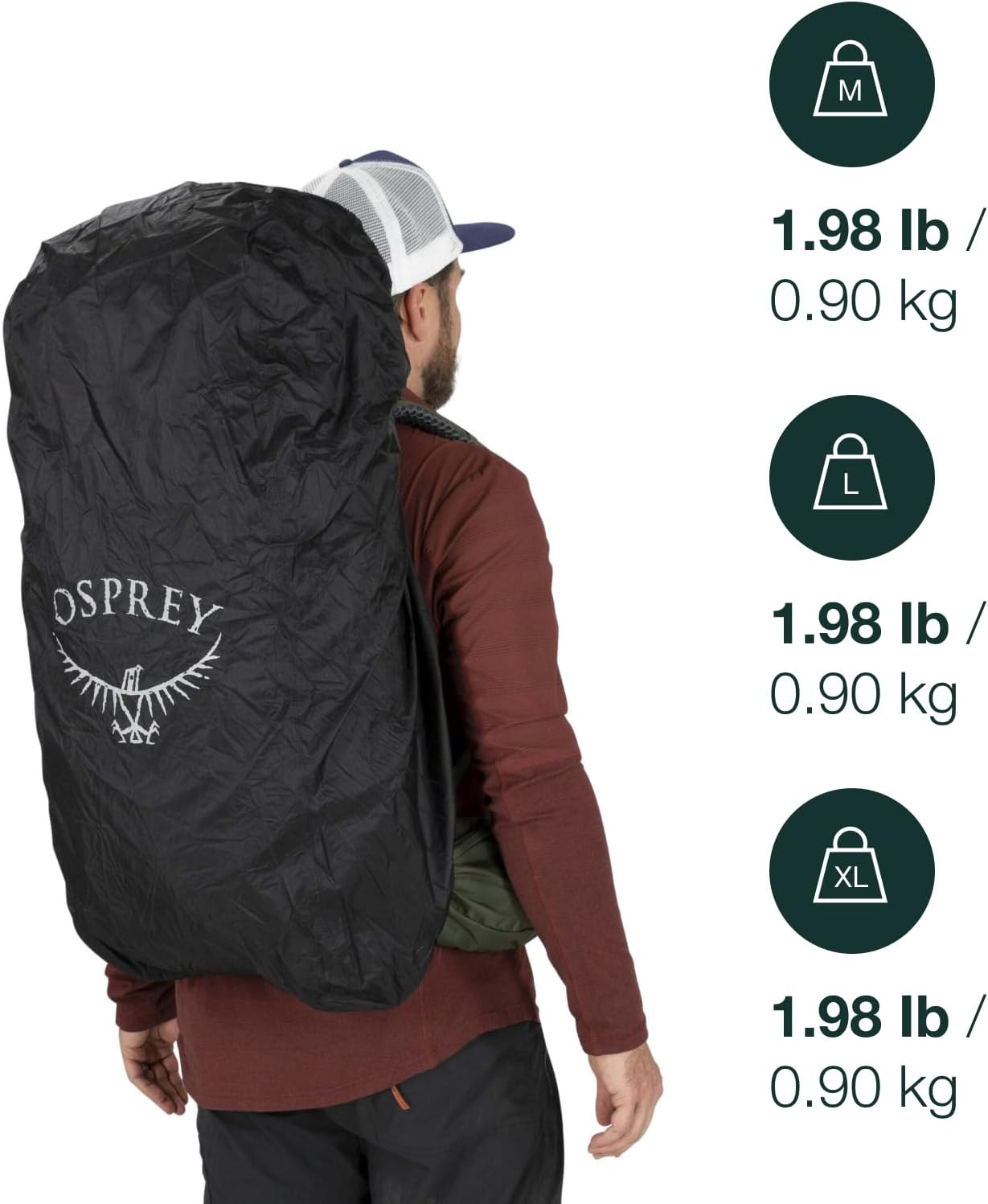 Ultralight Housse de Pluie Noir O/S - Capacité M