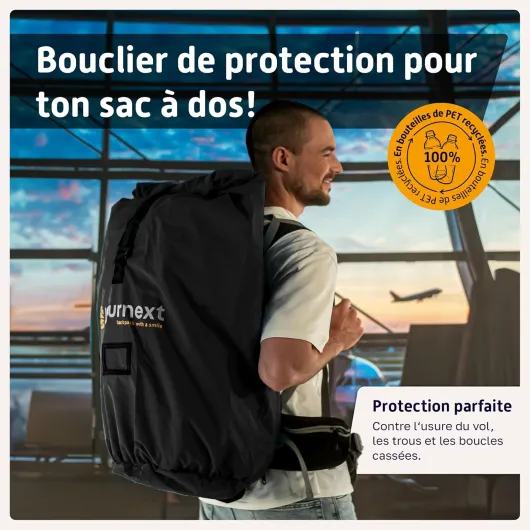 Journext Backpack Cover Sac à Dos de Protection Mixte Pure Black Large (55-80 L)
