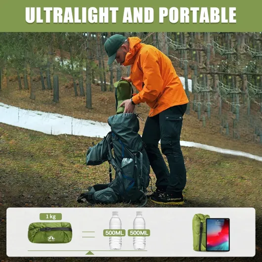 Tente Ultra Légère: 1 Personne Imperméable Legere Tente de Randonnée pour Camping Trekking Montage Facile 1 Personne Vert Clair