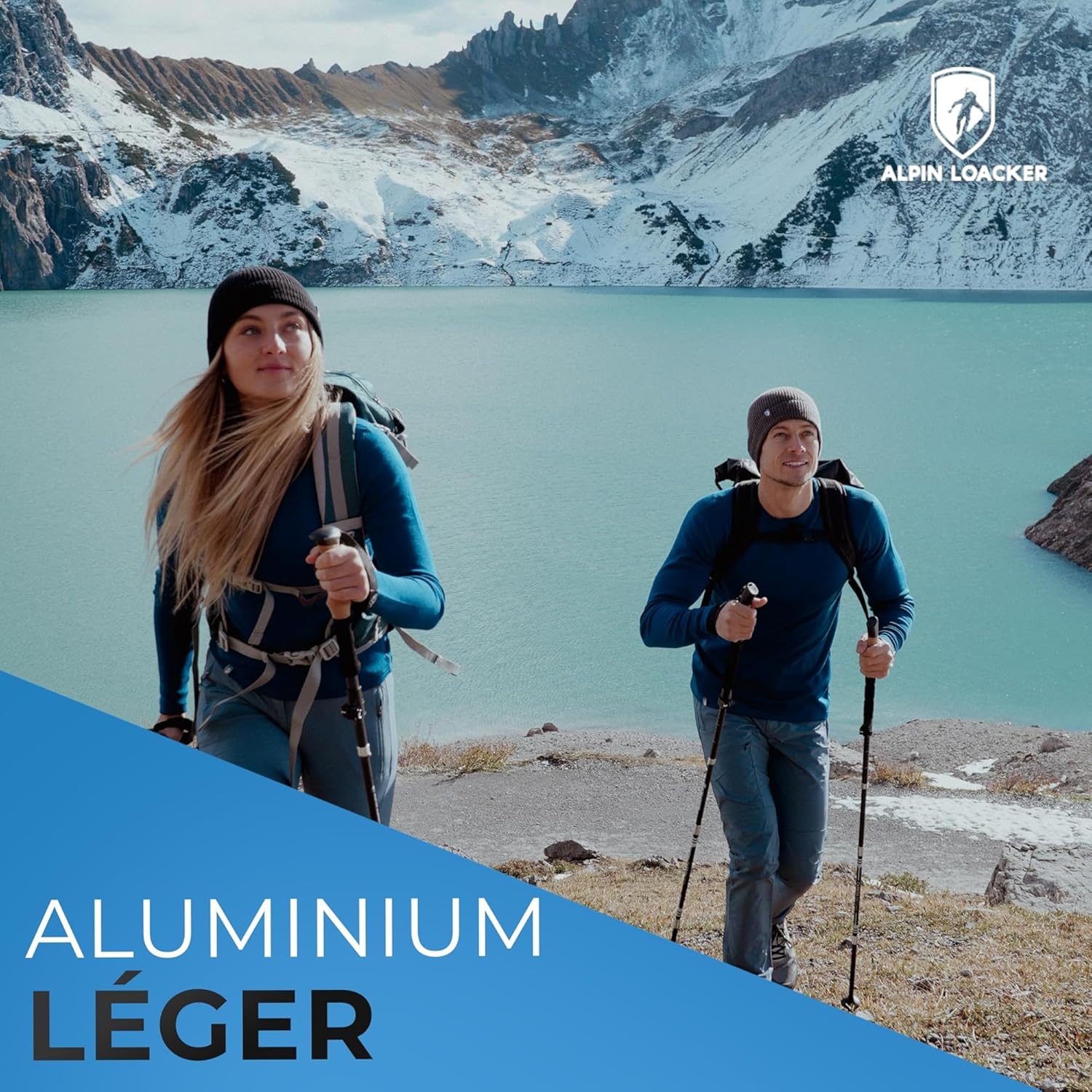 Bâtons de Trekking Pliables avec poignée en liège pour la Course à Pied, Le Sport Alpin et la Marche Nordique Aluminium 115-135cm