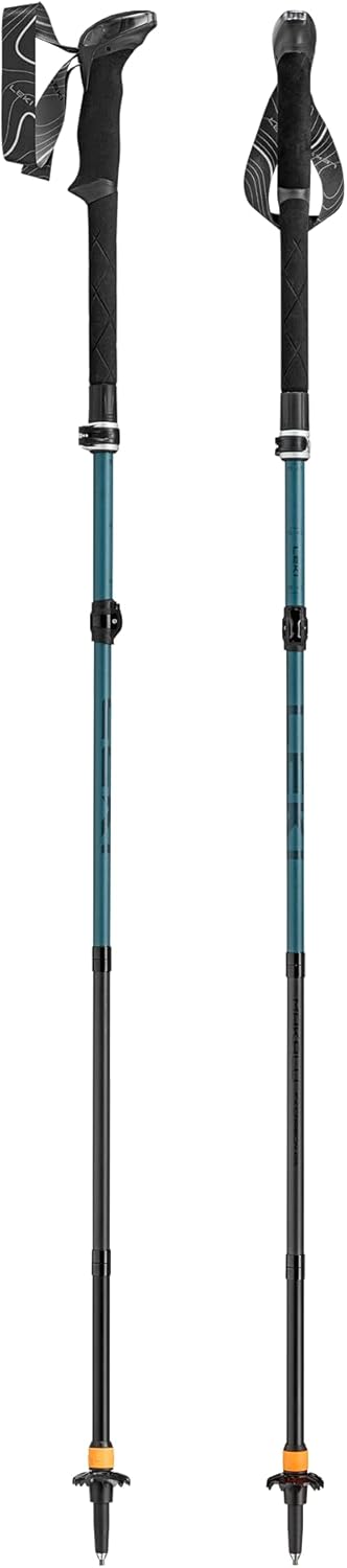 LEKI Makalu FX Carbon AS Vert/bleu clair/bleu foncé/noir 110-130 cm
