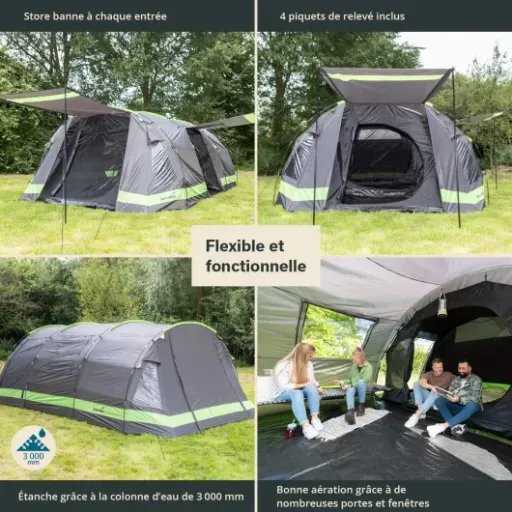 Test Skandika Kambo 12 : grosse tente tunnel familiale qui fait le job pour le camping et les festivals