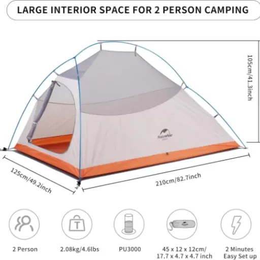 Test Naturehike Cloud Up 2 210T : la petite tente légère qui fait le job en rando