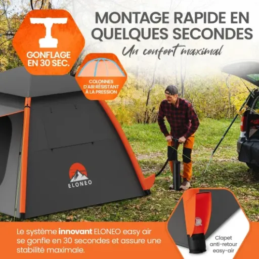 Test ELONEO Tente Gonflable : le glamping rapide à monter, mais pas pour toutes les conditions