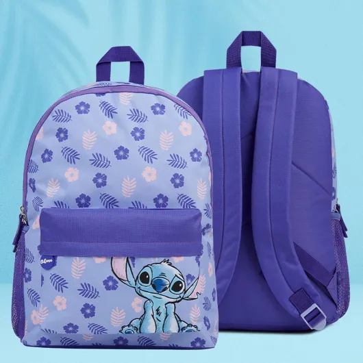 Stitch Sac a Dos Fille Ado Cartables Scolaires pour Primaire Secondaire Voyages Sports Rentree Scolaire Cadeau Fille(Violette) Violet H40 x W30 x D15