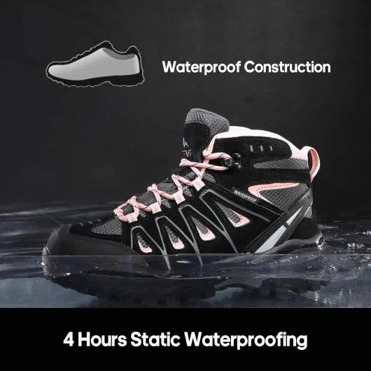 Chaussures de Randonnée Imperméables pour Femmes Bottes de Montagne Antidérapantes et Confortables 38.5 EU Noir Rose