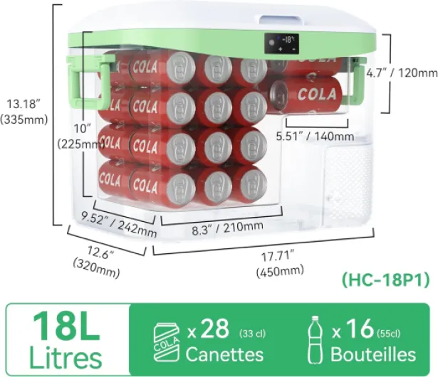 BINGI Glacière Electrique Voiture 18L à Compression avec Refroidissement Rapide - Réfrigérateur Portable Jusqu‘à -18°C, 12V/24V/220V, Pour Camping-Car, Van, Camion, Bateau, Voiture, Maison, Camping 18L Blanc