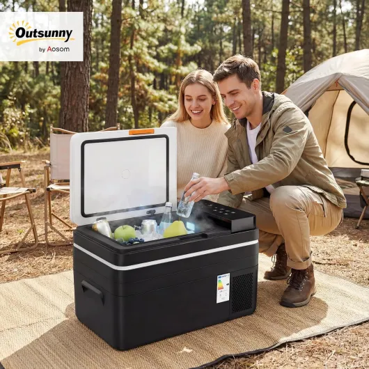 Glacière Électrique Voiture 30L, Contrôle via Application, Modes MAX & ECO, 12V/240V, -20 à 20 °C, Réfrigérateur Portable à Compression pour Voiture, Camion, Bateau, Camping-Car, Noir